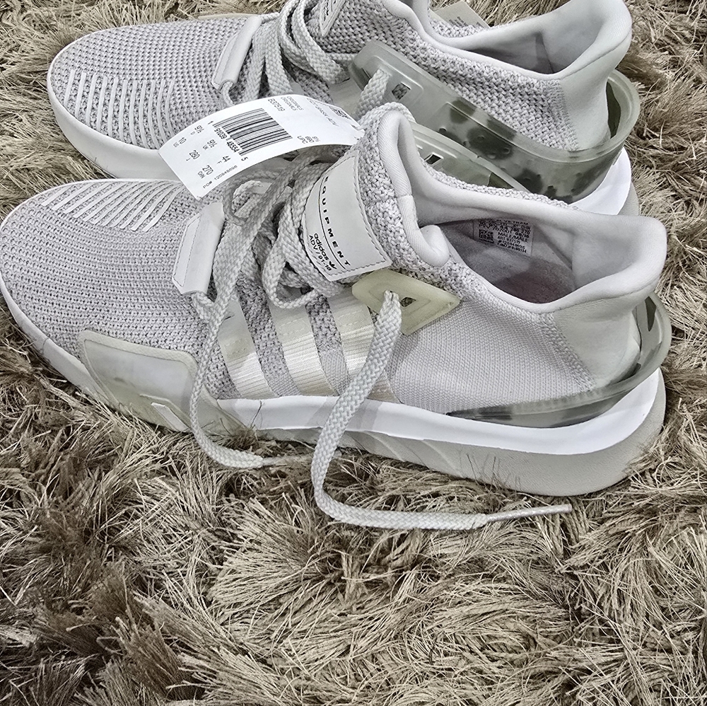 Adidas EQT BASK ADV Stylish Gray and White Sneakers Size 10